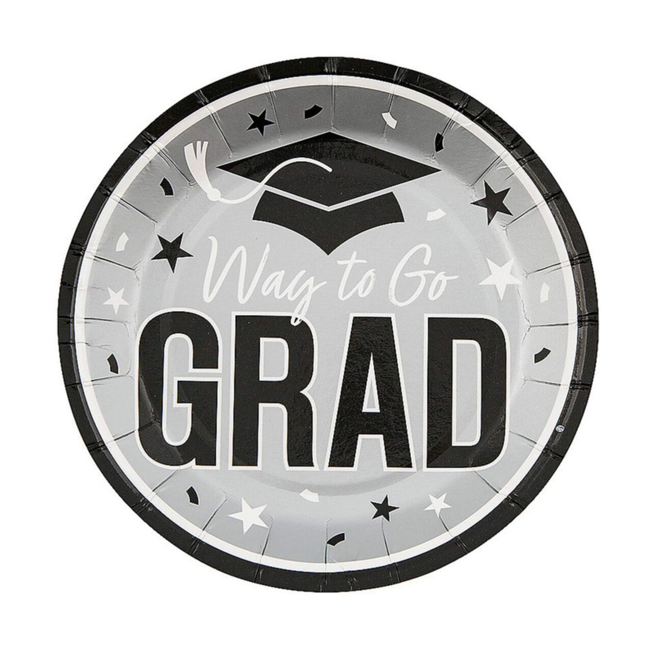 Way to Go Grad Dessert Plates 7.25 Inch 25 Count Graduation Party Tableware